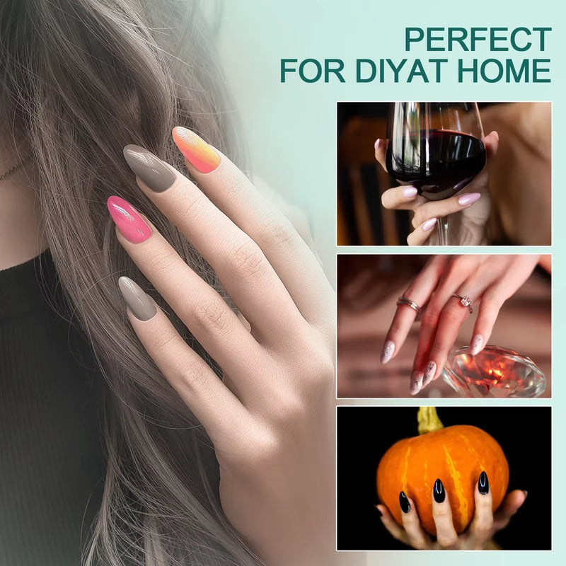 Uñas Postizas Cortas y Medianas, Formas Almendra, Cuadrada y Soft para Extensiones
